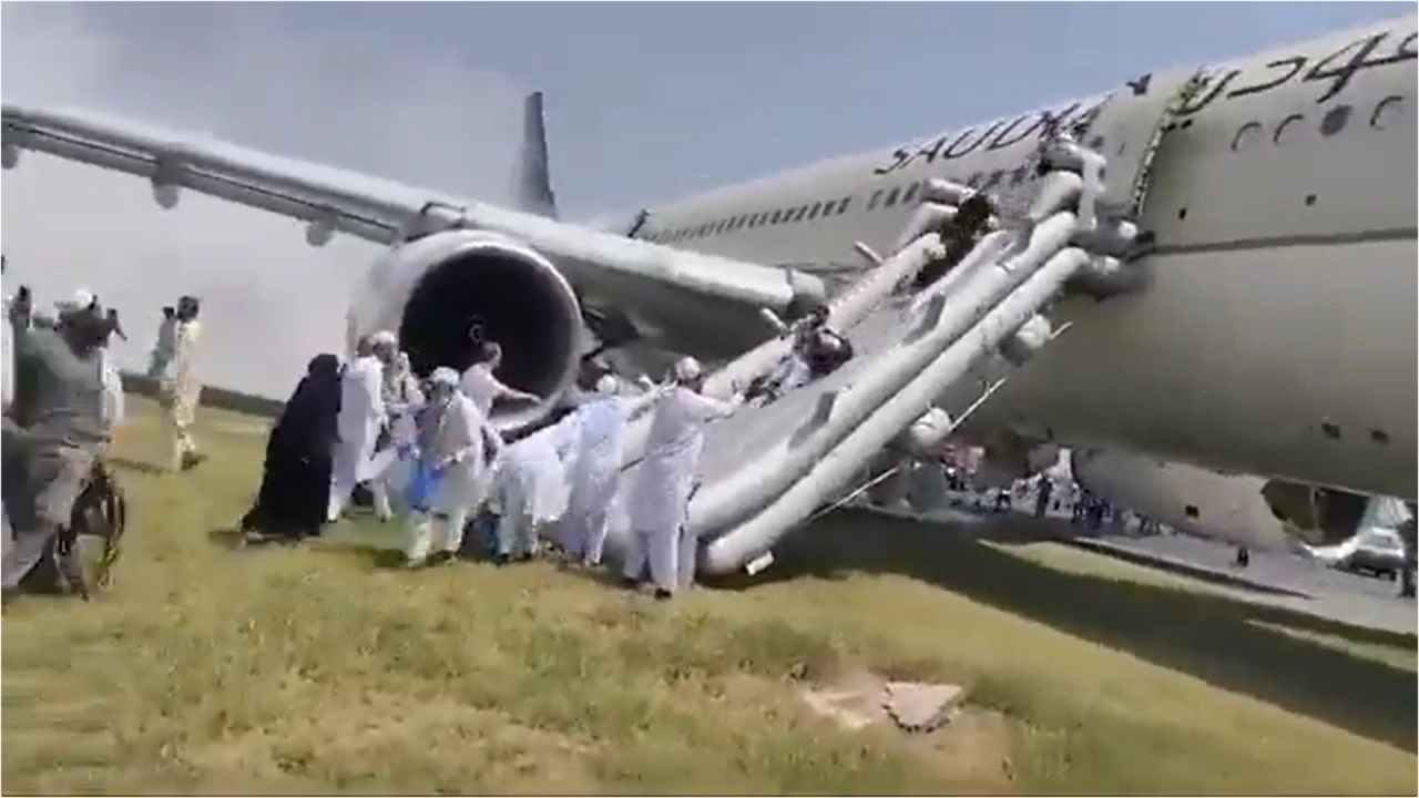 Saudia Flight With Passengers Catches Fire During Peshawar Landing