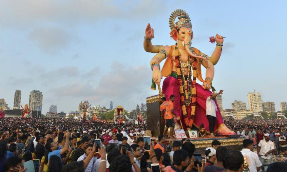 Watch: 70-Foot Ganesh Idol from Khairatabad Immersed In Hussain Sagar Goes Viral