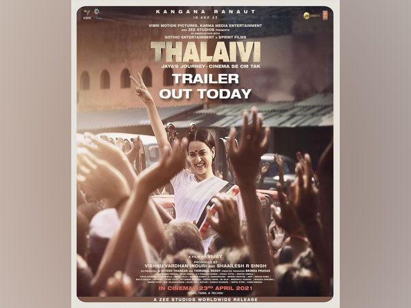 Kangana Ranaut brings Jayalalithaa to life in the power-packed trailer of ‘Thalaivi’