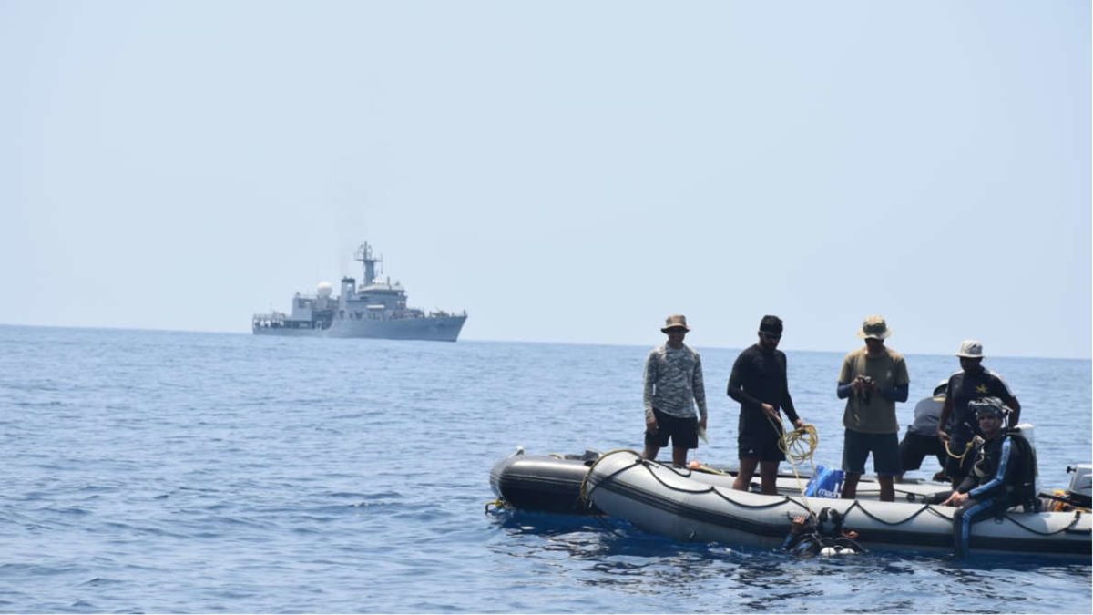 INDIAN NAVY ASSETS DEPLOYED IN SEARCH AND RESCUE EFFORTS FOR MISSING FISHERMEN AT SEA OFF MANGALORE COAST