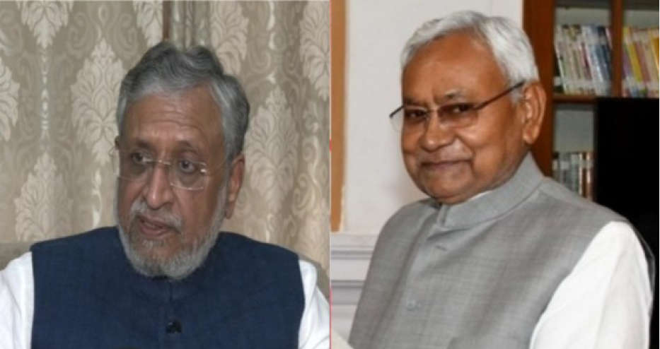 Former Deputy CM Sushil Modi and present CM Nitish Kumar.