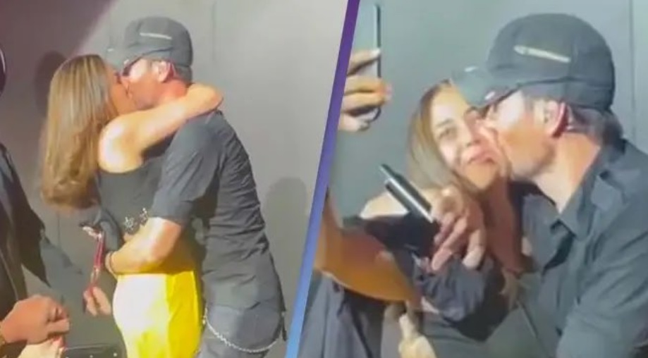 Enrique Iglesias locks lips with fan on stage