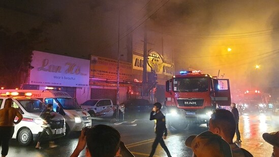 Massive fire breaks out at Karaoke bar in Vietnam