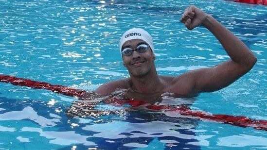 Srihari Nataraj wins 100m freestyle swimming gold medal