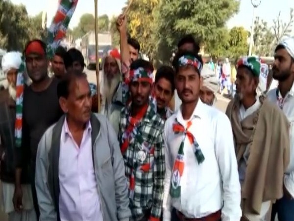 Farmers protest during Bharat Jodo in Rajasthan