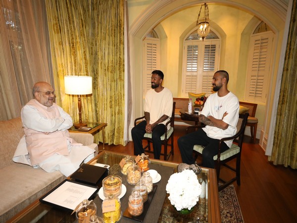 Hardik Pandya, Krunal Pandya meets Home Minister Amit Shah