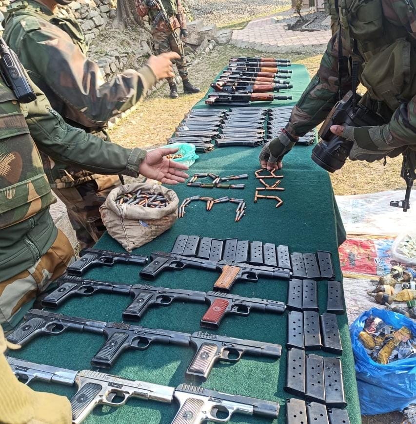 Huge cache of arms and ammunition recovered in Baramulla