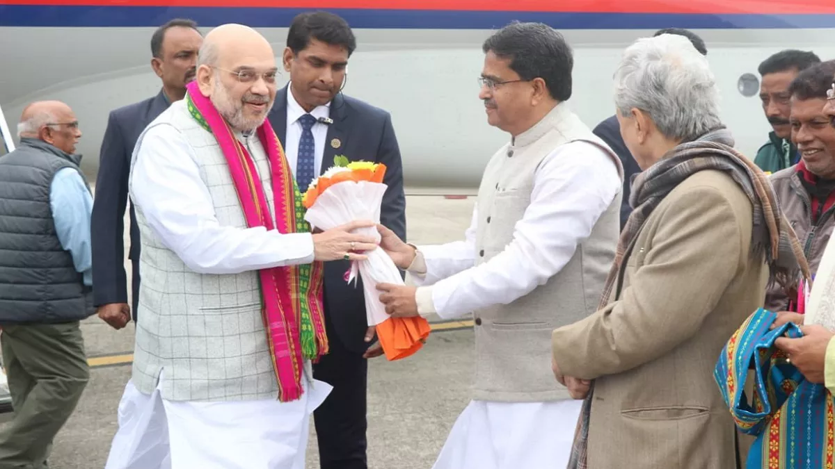 Amit Shah reaches Agartala to flag off ‘Jan Viswas Yatra’ in poll-bound Tripura