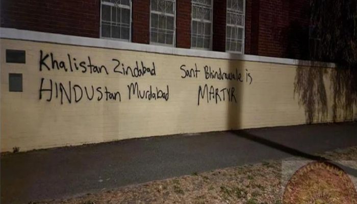 Third Hindu temple vandalized in Australia with anti-India Graffiti