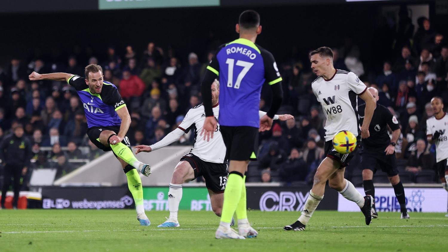 Kane’s landmark goal earns Spurs win against Fulha