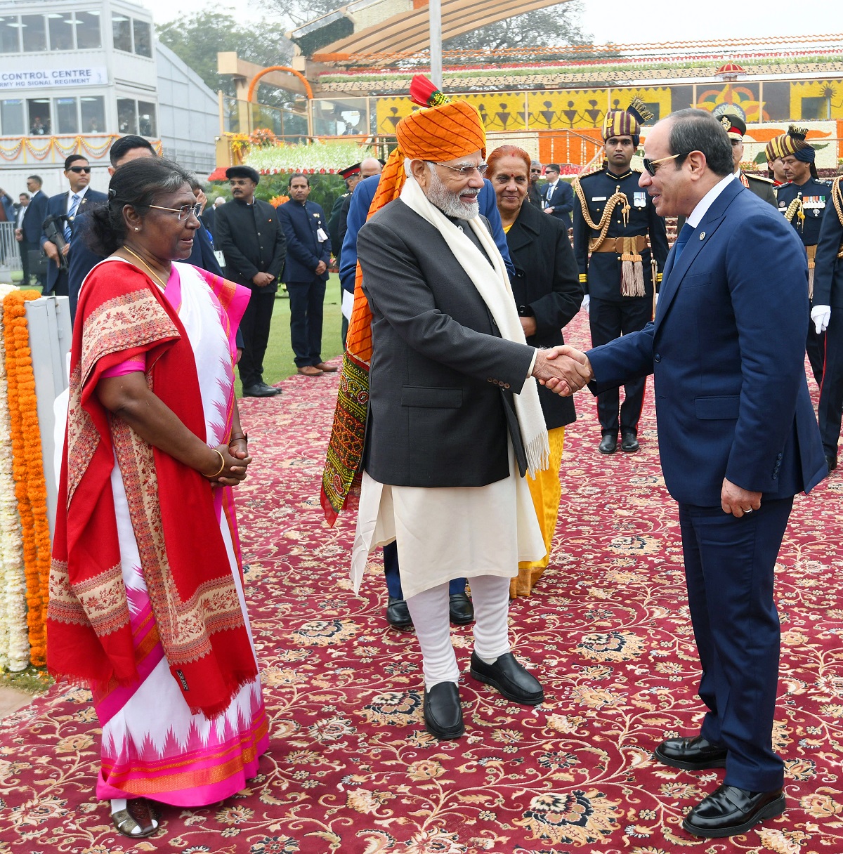 Narendra Modi greets President of Egypt, Abdel Fattah El-Sisi at Kartavya Path