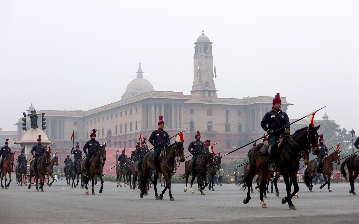 Practice Session: President’s bodyguards at Republic Day Parade rehearsals