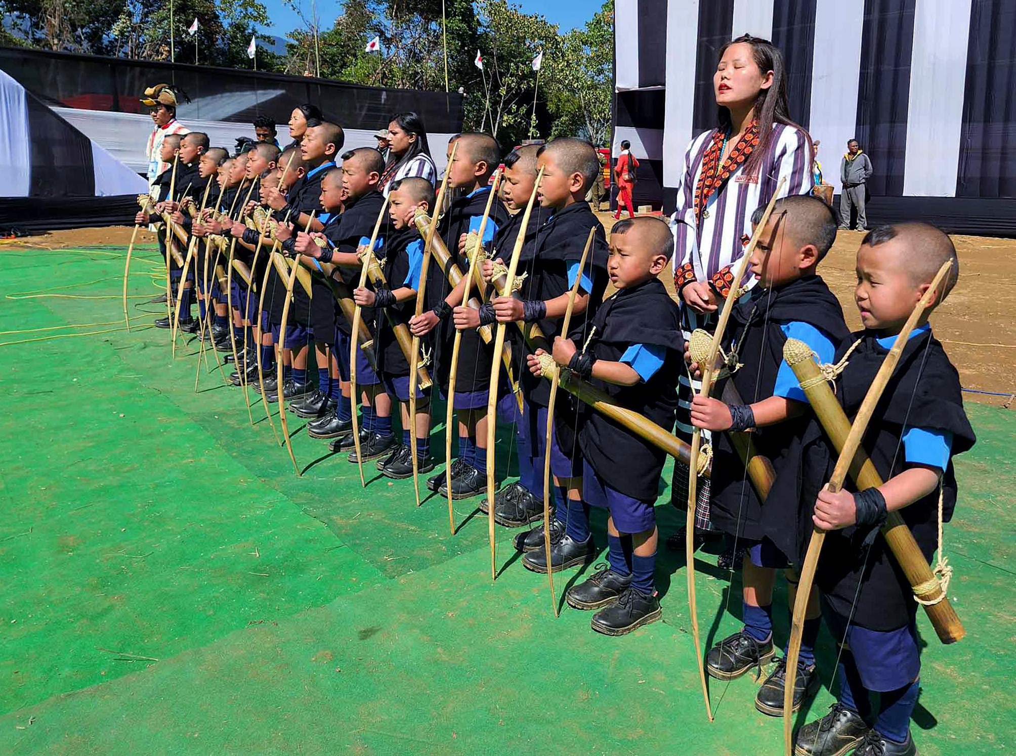 Students of the Nyubu Nyvgam Yerko during the inauguration function