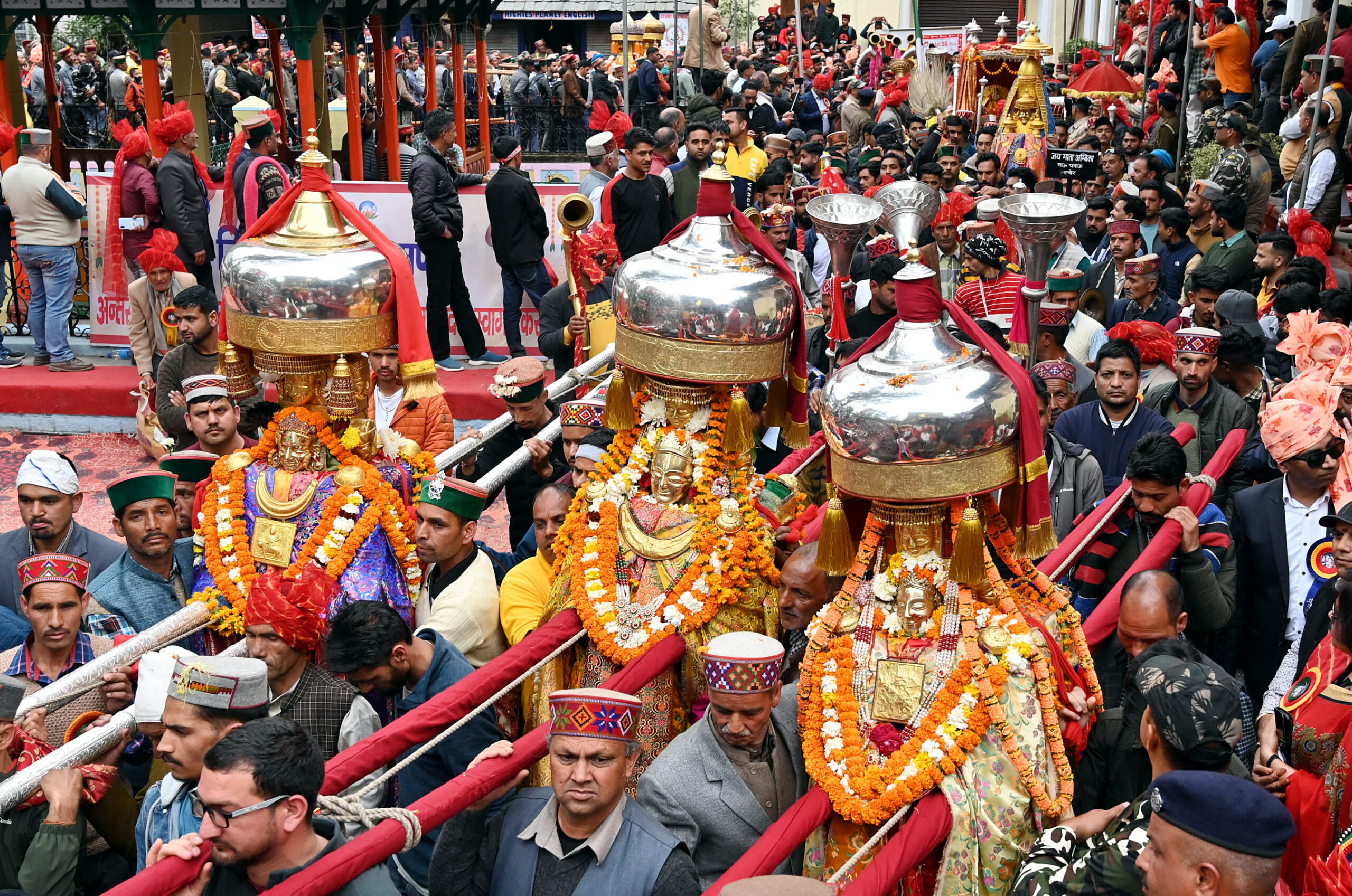 Devotees participate in the second procession of Maha Shivratri festival