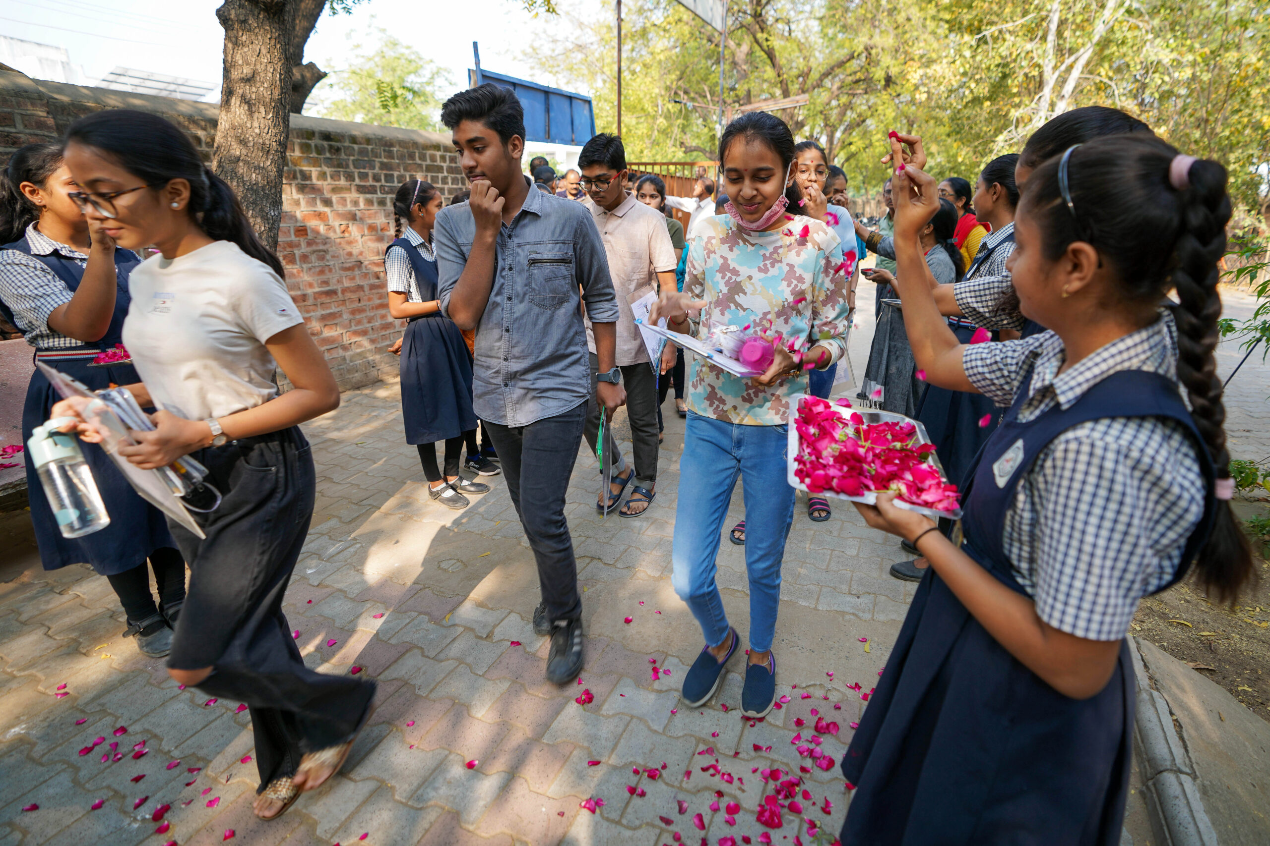 Warm welcome for students of class 10th Board exam