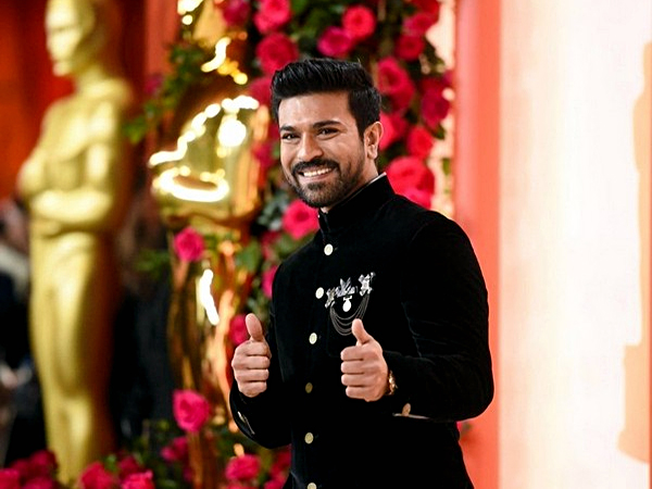 Ram Charan showered with flower petals on his arrival in Hyderabad after returning from Oscars 2023