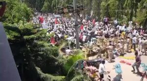 Banjara community stages massive protest outside BS Yediyurappa’s home