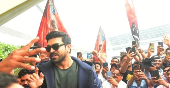 Ram Charan gets mobbed by the crowd at Delhi airport after ‘Naatu Naatu’ historic Oscar win