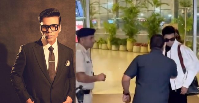 Caught on Camera: Karan Johar stopped by security personnel after he walked into airport without security check-in
