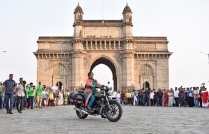 Ramila Latpate embarks on a journey on a bike around the world wearing the Navari saree