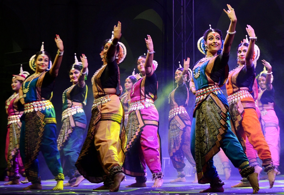 Oddisi dancer Dona Ganguly’s dance troupe Diksha Manjari performs on the occasion of Basant Utsav