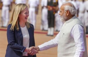 PM Modi welcomes Italian PM Giorgia Meloni to India