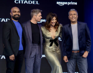 Priyanka Chopra poses for a photo with Richard Madden and others