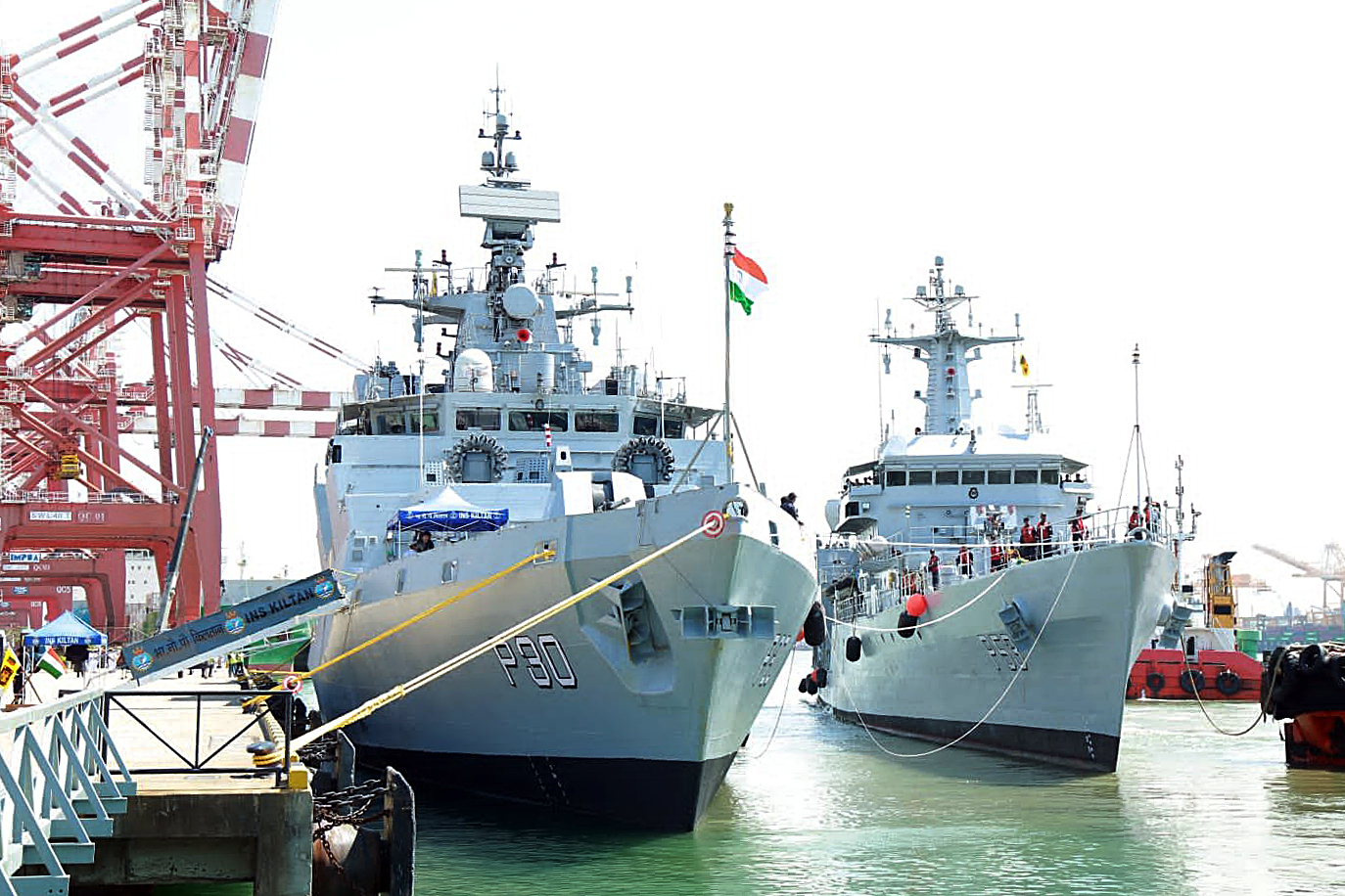 INS Kiltan and INS Savitri during 10th edition of India-Sri Lanka bilateral maritime exercise