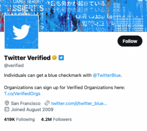 Twitter Verified account follows no one