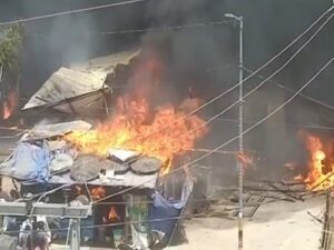 100 shops gutted in fire at vegetable market in Bihar’s Bodh Gaya