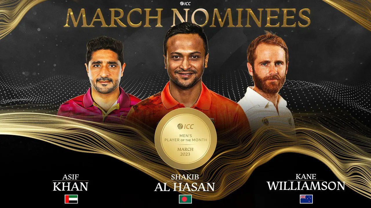 Kane Williamson among three players nominated for ICC Men’s Player of the Month