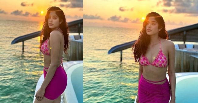 Janhvi Kapoor shares breathtaking photos in pink bikini, Rumoured Boyfriend Shikhar Pahariya reacts