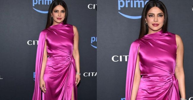 Priyanka Chopra raises the glam quotient in a pink dress at Citadel’s Los Angeles premiere