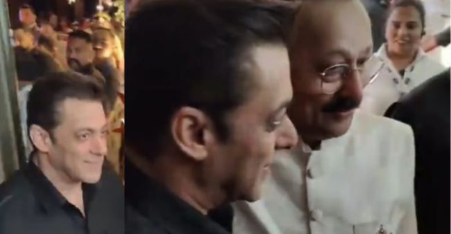 Amid Death Threats, Salman Khan makes a dashing entry at Baba Siddique’s Party- Video Inside