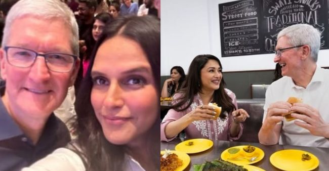 Apple CEO Tim Cook in India: Neha Dhupia to Madhuri Dixit, Bollywood Celebs Pose with Apple CEO