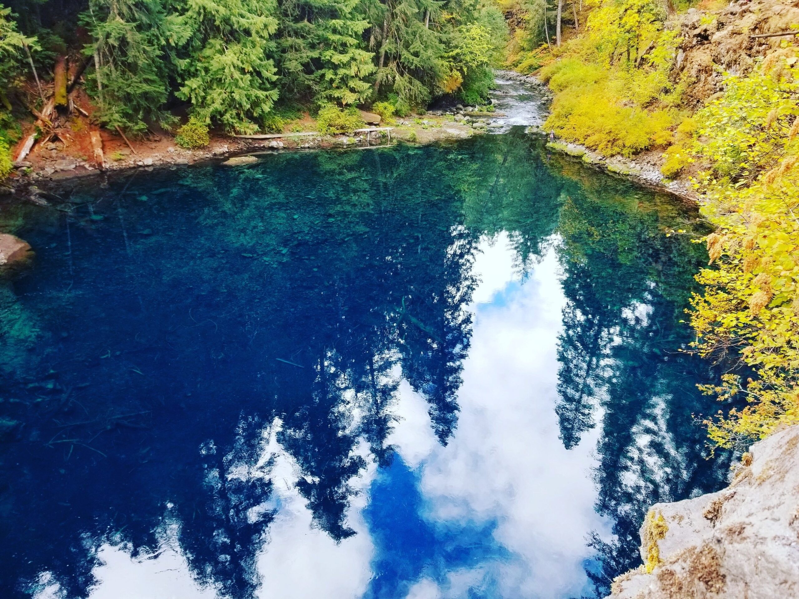 Locals confused after popular river turns BLUE