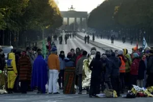 German climate activists block traffic in Berlin