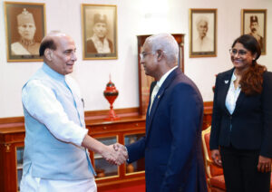 Rajnath Singh meets the Maldivian President Ibrahim Mohamed Solih