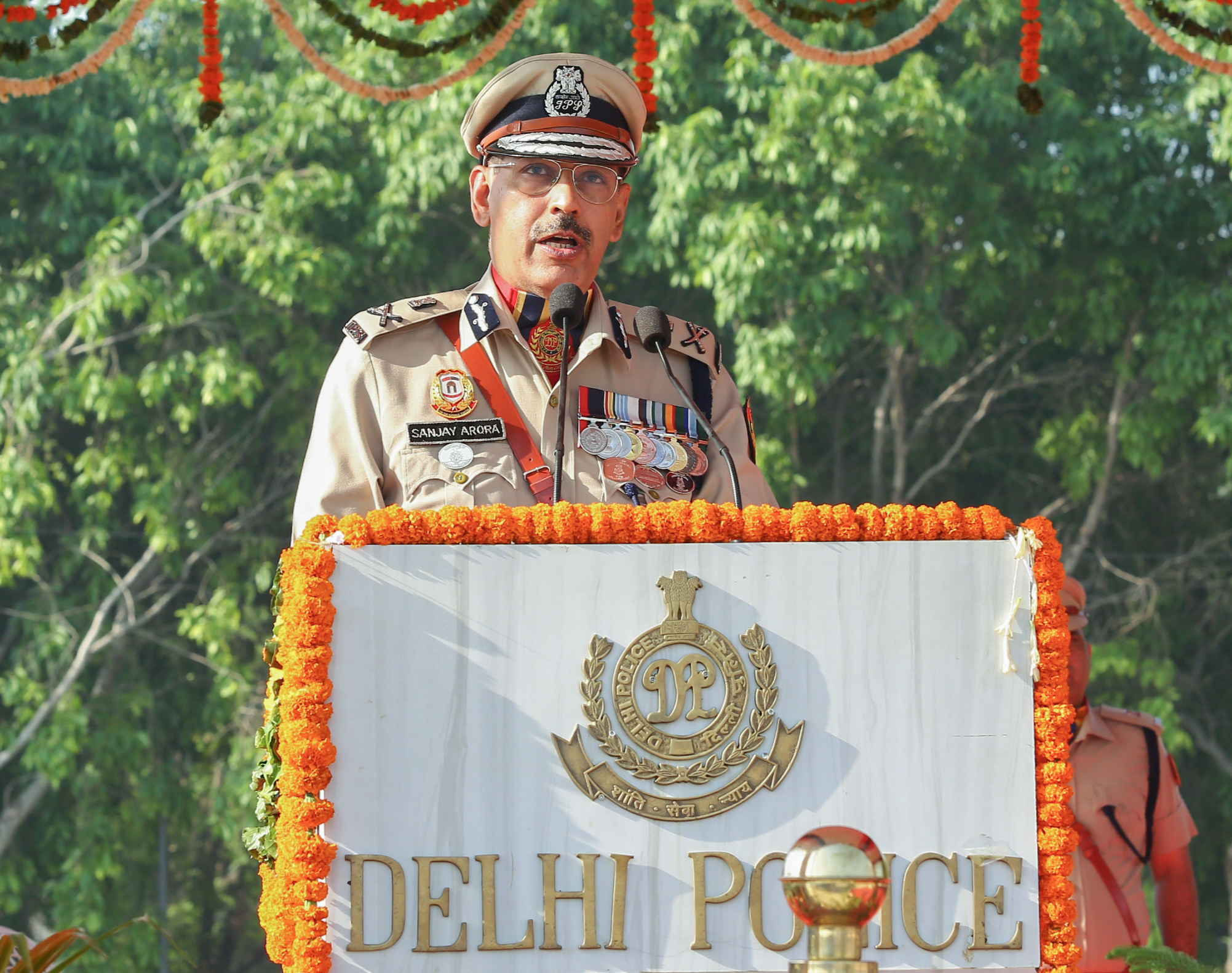 CP Delhi Sanjay Arora during the 22nd batch of Delhi Police DANIPS passing out parade