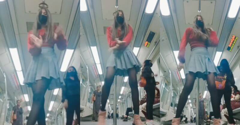 Viral video: Woman dancing inside Delhi Metro in scanty dress shocks passengers