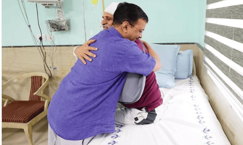 Delhi CM Kejriwal meets ailing AAP leader Satyendar Jain in hospital