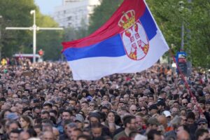 Serbians march in silence after two mass shootings