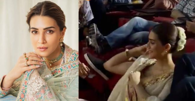 Viral Video: Kriti Sanon sits on floor at Adipurush trailer