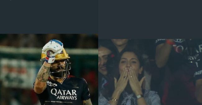 Anushka Sharma cheers for Virat Kohli; Actress blows kisses at the cricketer as he sets record for most centuries in IPL
