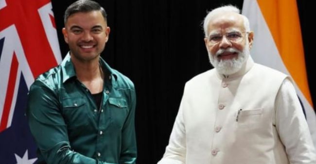 PM Modi Meets Australian Singer Guy Theodore Sebastian