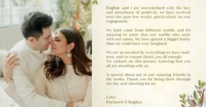 Parineeti Chopra pens beautiful note post engagement