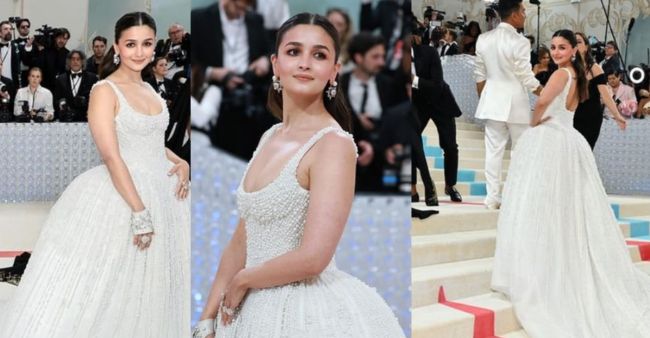 Met Gala 2023: Alia Bhatt makes a stunning debut in a white gown embellished with pearls