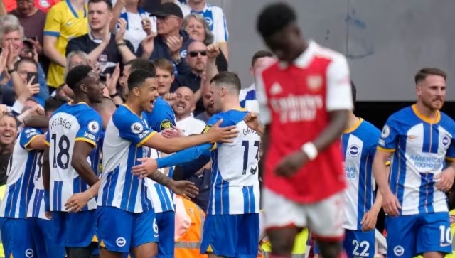 Arsenal loses to Brighton, City on brink of Premier League title win
