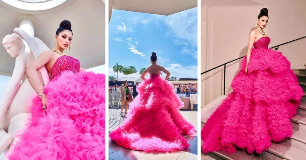 Urvashi Rautela flaunts unique ‘crocodile necklace’ at Cannes 2023 and grace the red carpet in her Royal Pink gown