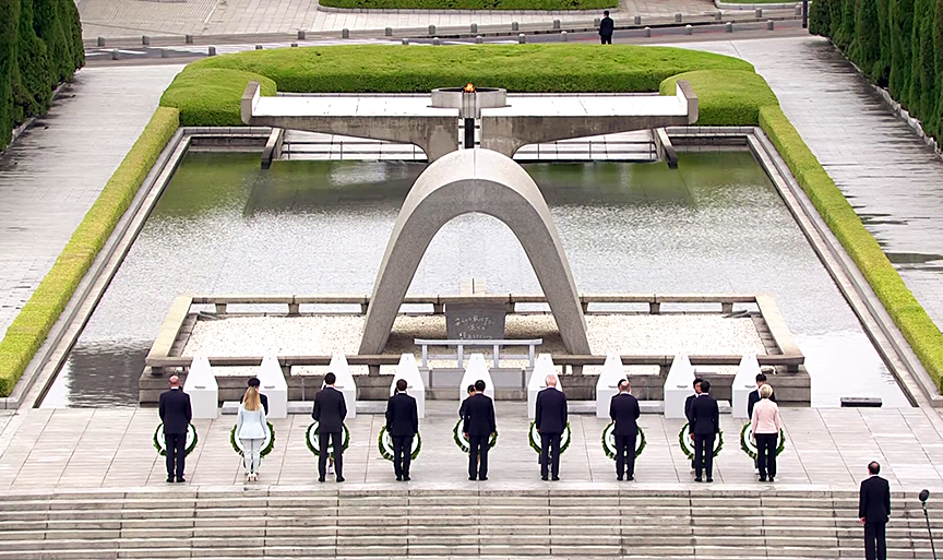 PM Modi and the G7 invited leaders pay floral tribute at the Hiroshima Peace Memorial in Japan
